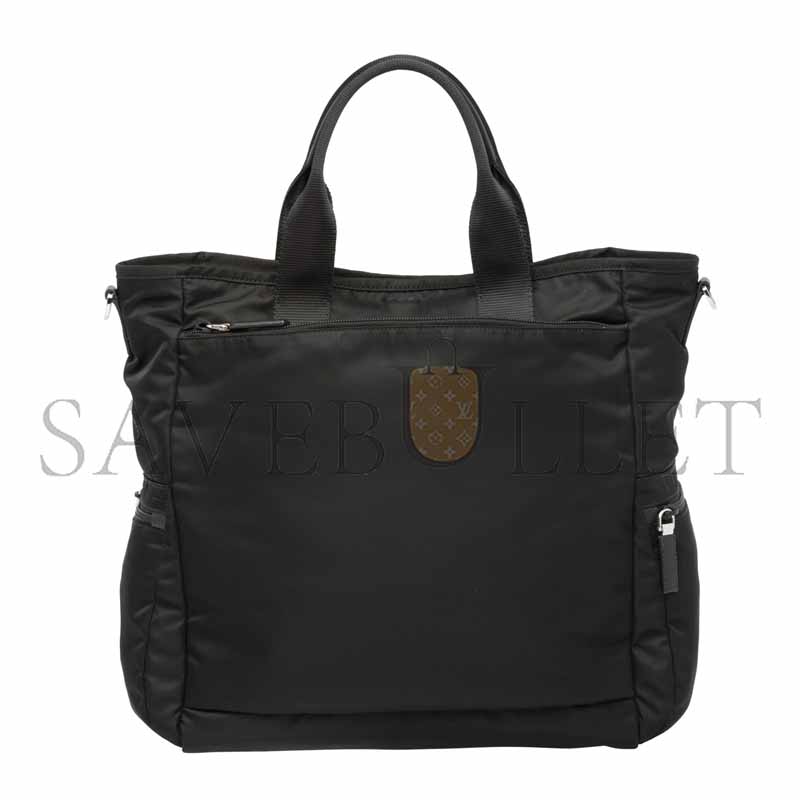 Pra*a black nylon 2way shoulder tote handbag 1bg040 (38*33*15cm)
